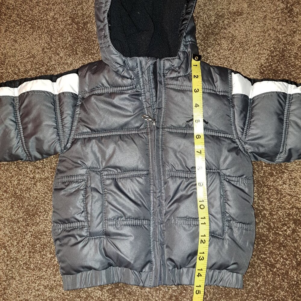 AIR JORDAN Jumpman Toddler Quilt Puffy Hoodie Zipper Coat Gray Sz 12 Months - Picture 6 of 8